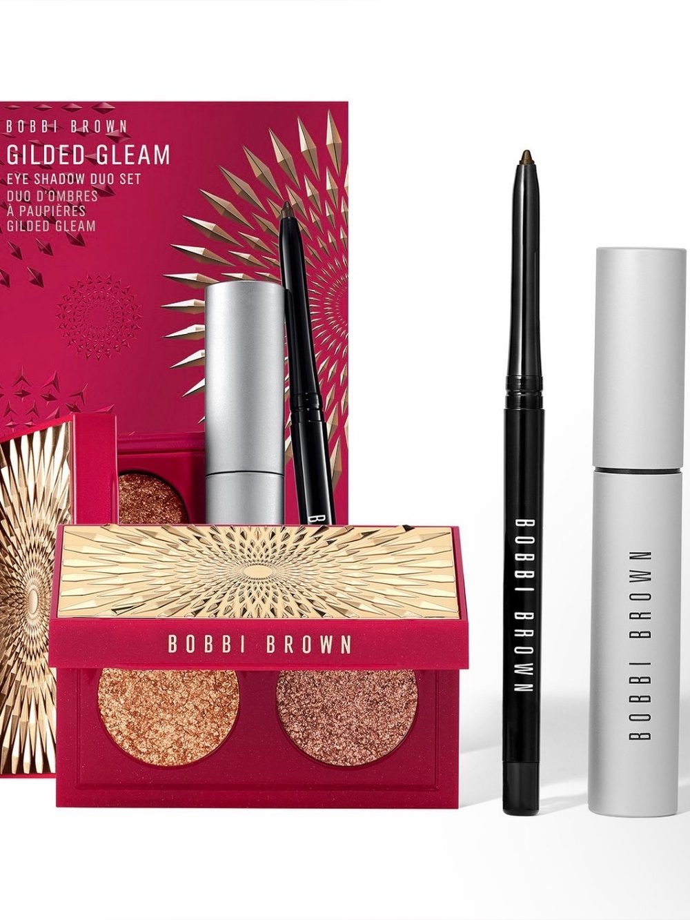 Bobbi Brown Gilded Gleam Eyeshadow, Eyeliner & Mascara Set Limited, $99 Value